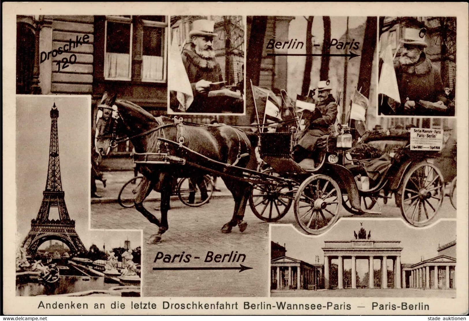 Berlin (1000) Andenken An Die Letzte Droschkenfahrt Berlin-Wannsee-Paris 1928 I-II - Plötzensee