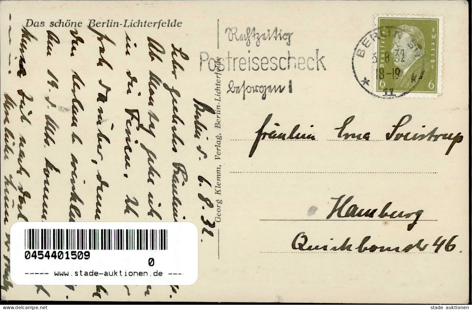 Berlin Lichterfelde (1000) Jungfern-Stieg 1932 II (Eckbug Li. Unten) - Ploetzensee