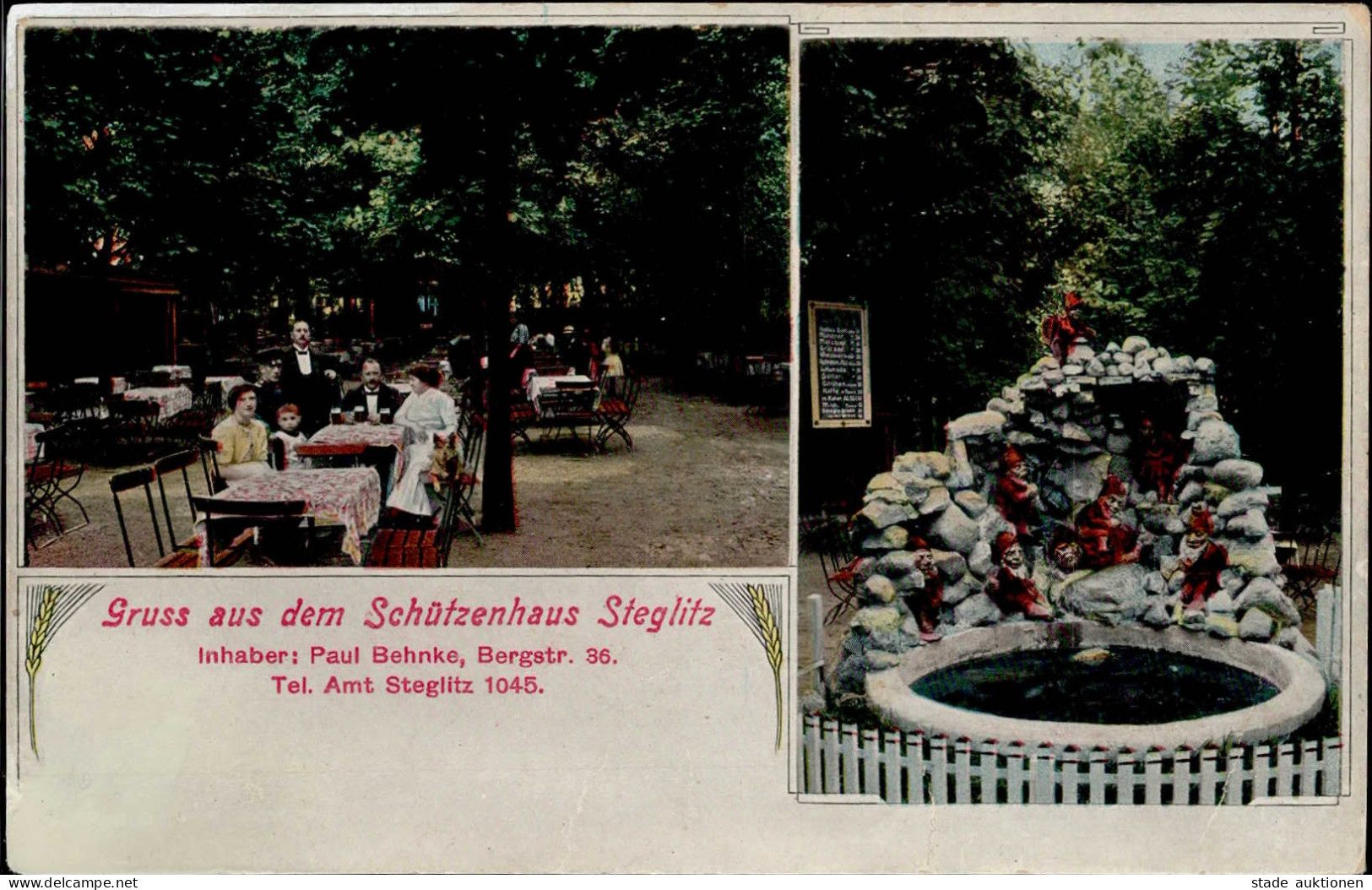 Berlin Steglitz (1000) Schützenhaus II (leichte Stauchungen, Klebereste RS) - Ploetzensee