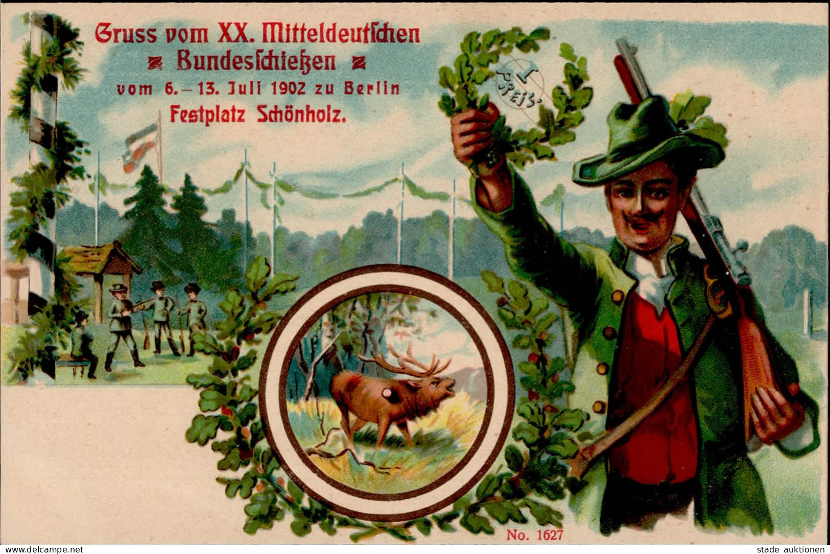 Berlin Pankow Schönholz (1000) XX. Mitteldeutsches Bundesschießen 6. Bis 13. Juli 1902 I - Ploetzensee