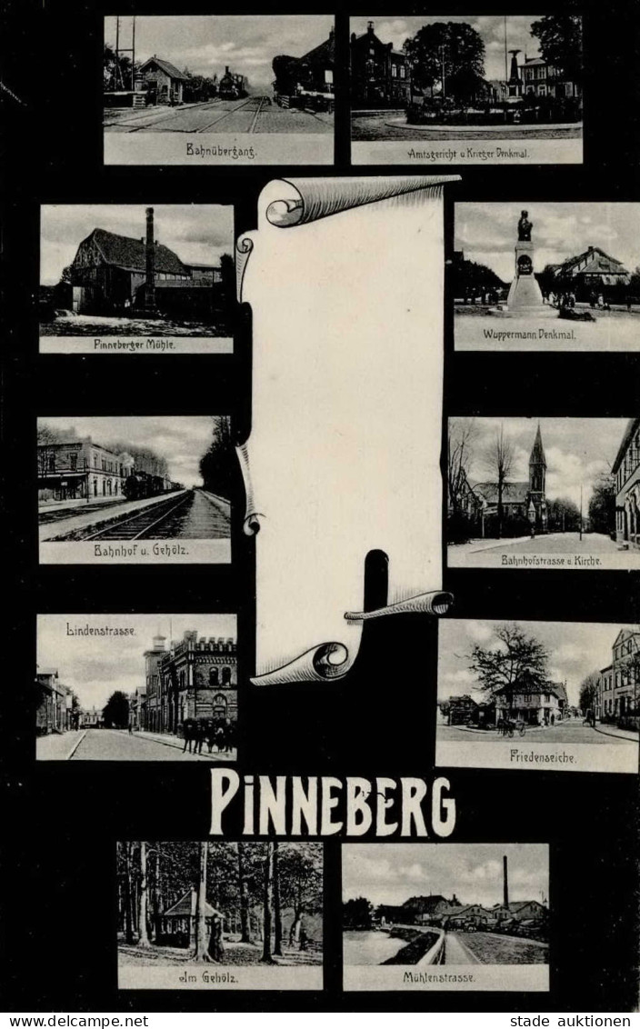 Pinneberg (2080) Kriegerdenkmal Bahnhof Lindenstrasse Mühlenstrasse Bahnhofstrasse Wuppermann Denkmal Eisenbahn Amtsgeri - Autres & Non Classés