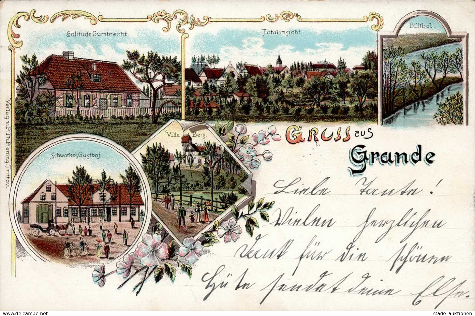 Grande (2077) Gasthaus Schwarkes Villa Berg Billthal 1901 I-II (fleckig) - Other & Unclassified