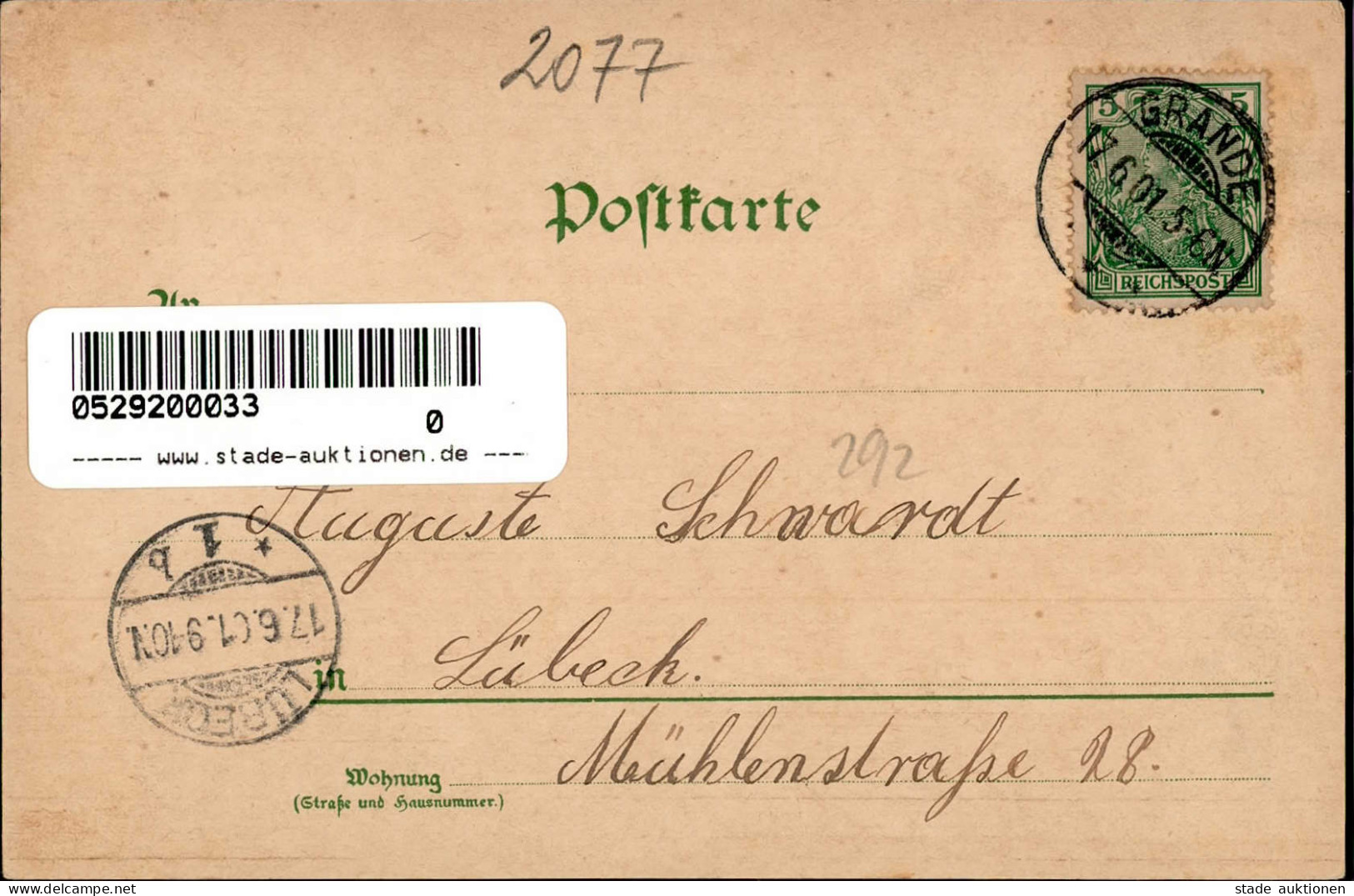Grande (2077) Gasthaus Schwarkes Villa Berg Billthal 1901 I-II (fleckig) - Autres & Non Classés