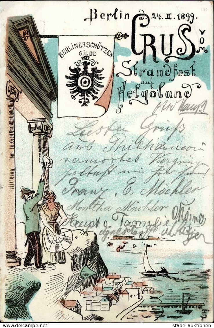 Helgoland (2192) Strandfest 24. Februar 1899 Berliner Schützengilde I- - Autres & Non Classés