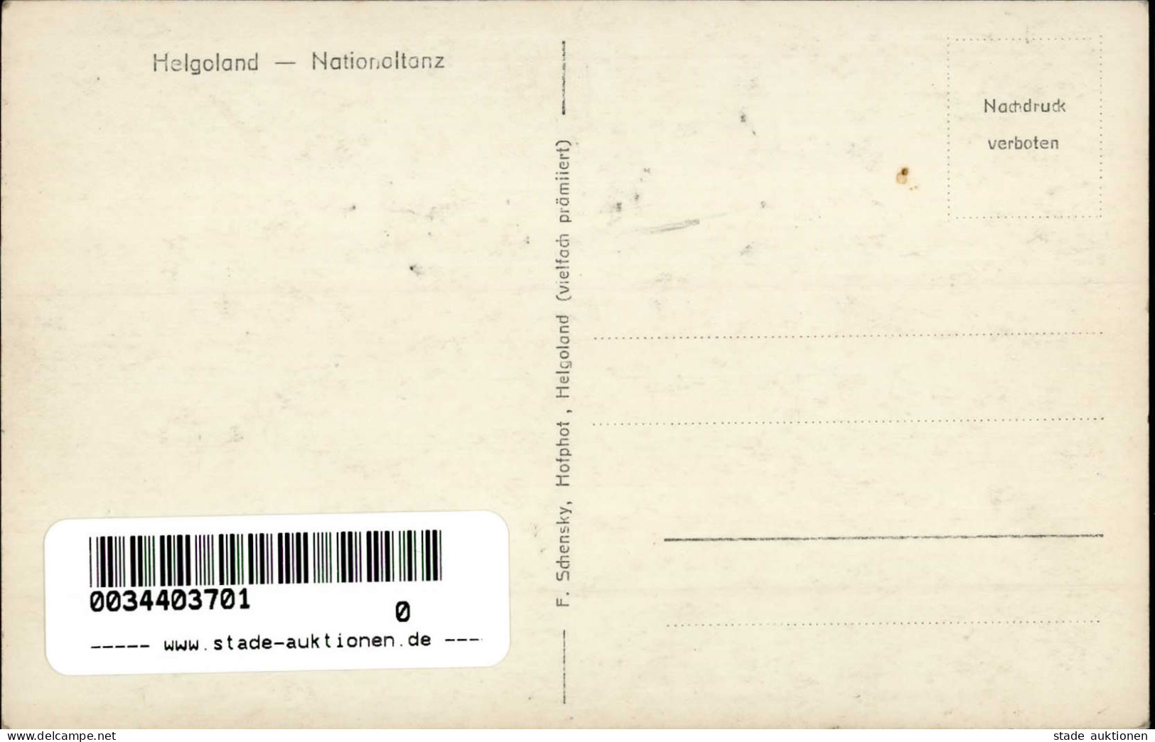 Helgoland (2192) Nationaltanz Tracht I - Autres & Non Classés