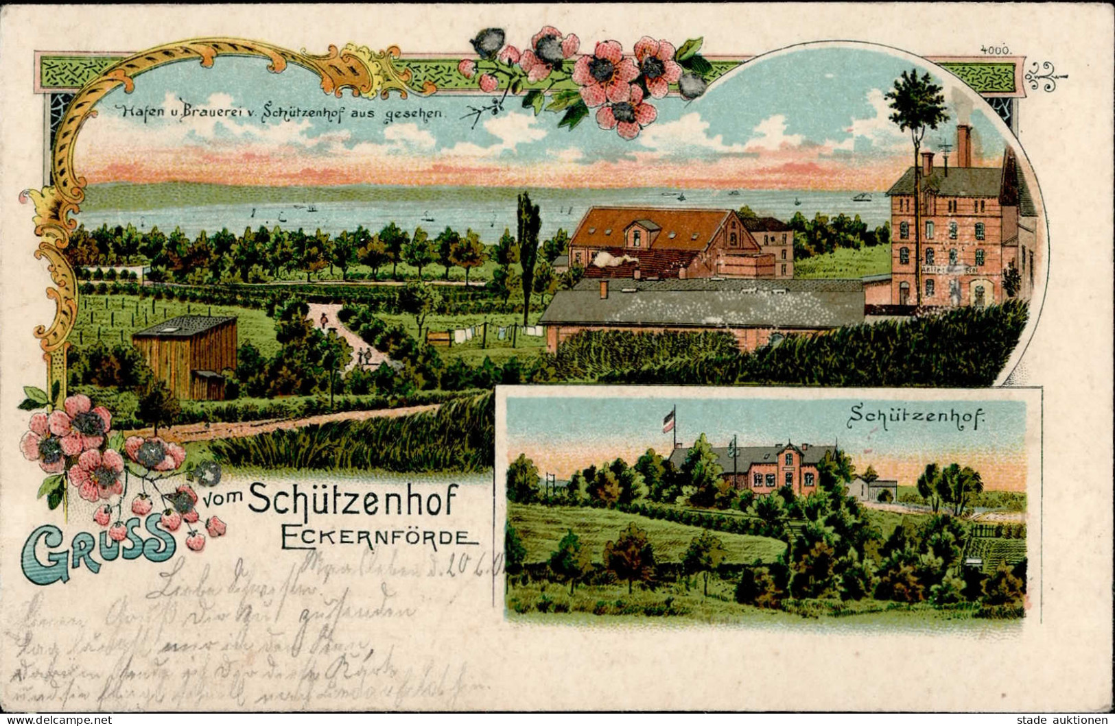 Eckernförde (2330) Gasthaus Zum Schützenhof 1901 II (Stauchung) - Other & Unclassified