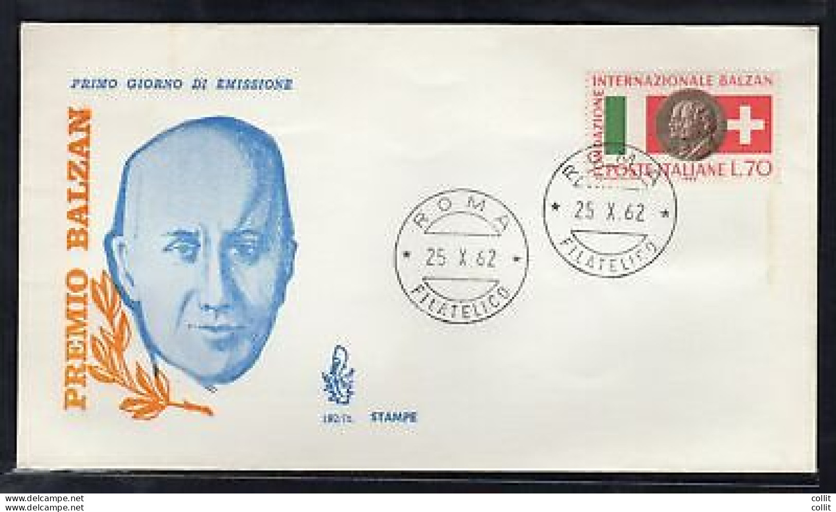 Italia FDC Venetia 1962 Fondazione Balzan  Non Viaggiata - FDC