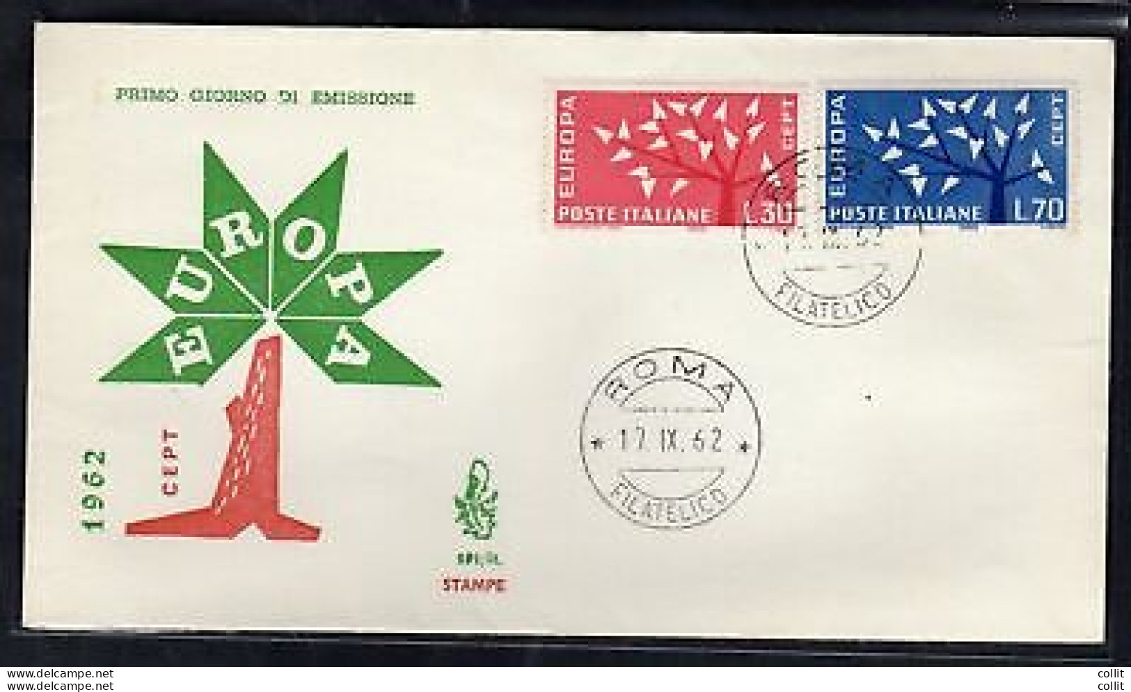 Italia FDC Venetia 1962 Europa  Non Viaggiata - FDC