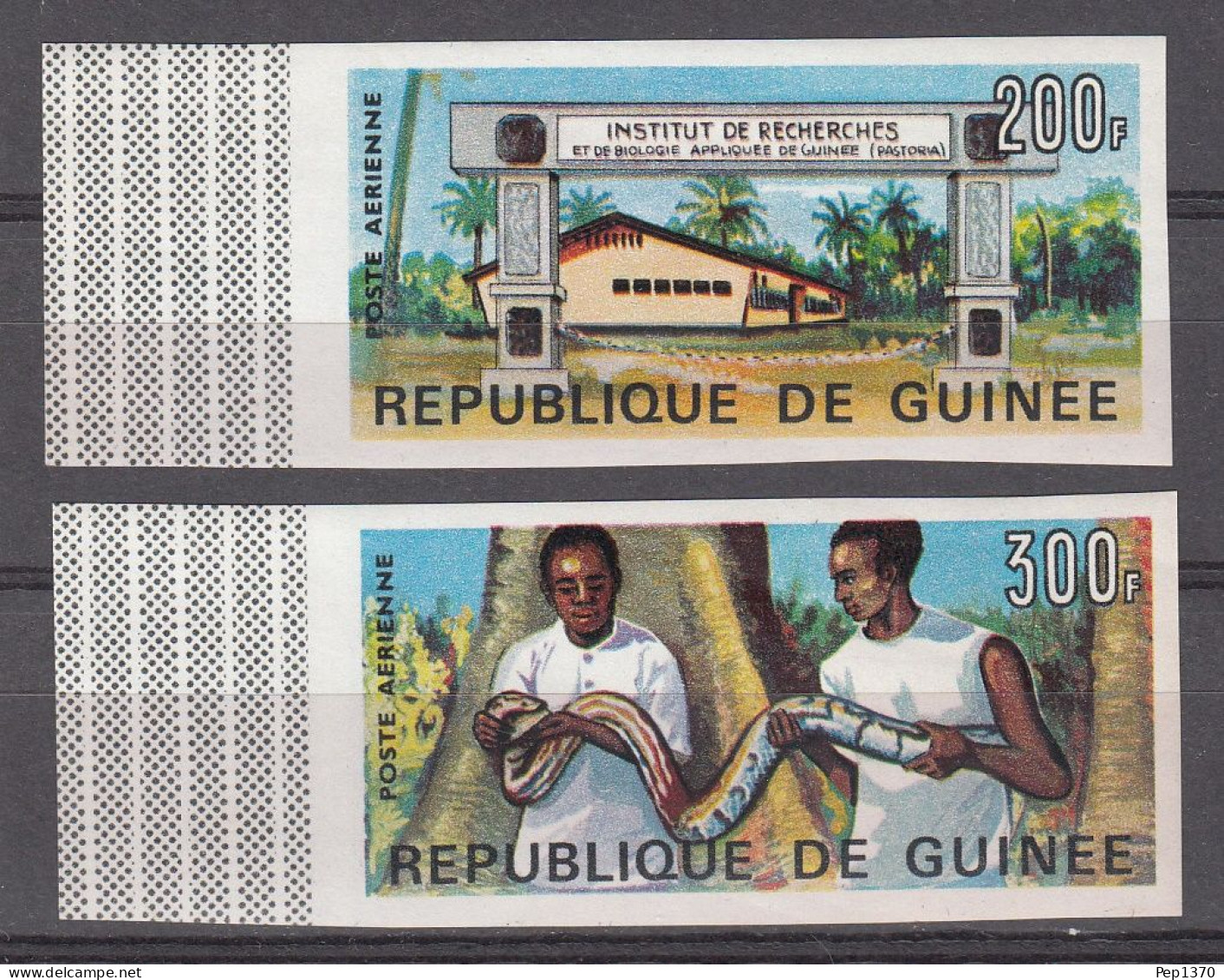 GUINEA 1967 - GUINEE -INSTITUTO DE INVESTIGACIONES Y BIOLOGIA - YVERT AEREOS 69/70** SIN DENTAR - IMPERFORAT - Slangen