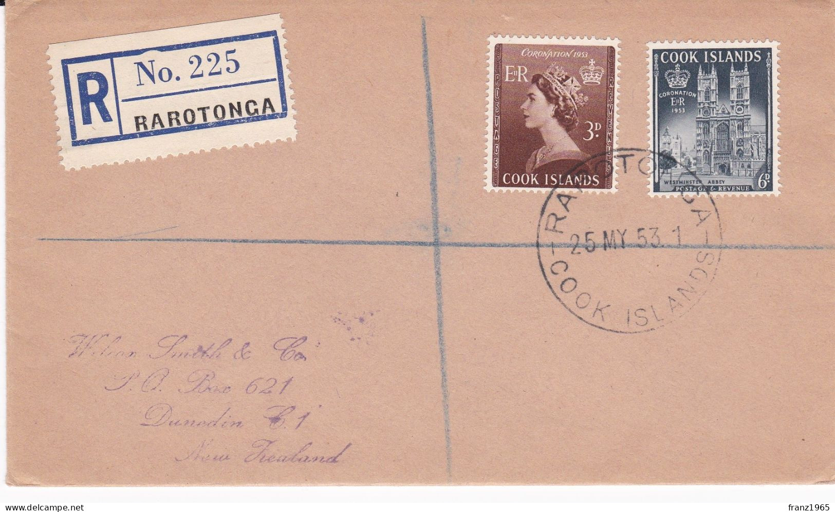 From Cook Islands To New Zealand - 1953 (Rarotonga) - Cook