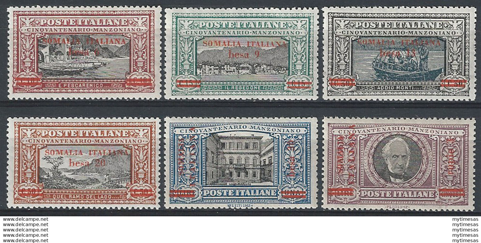 1924 Somalia Manzoni 6v. Bc MNH Sassone N. 55/60 - Otros & Sin Clasificación