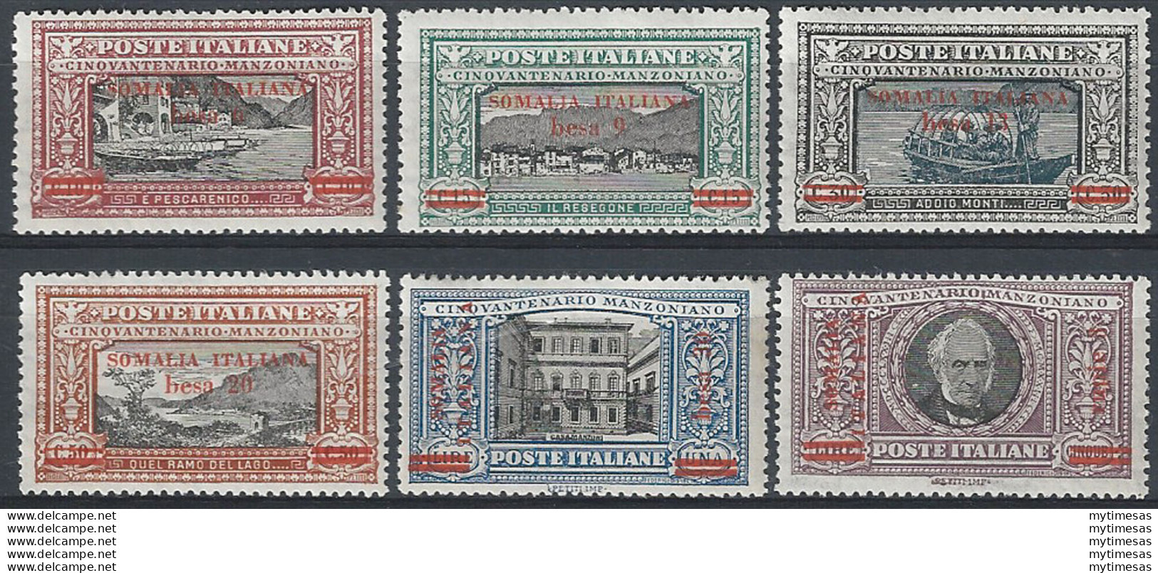 1924 Somalia Manzoni 6v. MNH Sass. N. 55/60 - Otros & Sin Clasificación