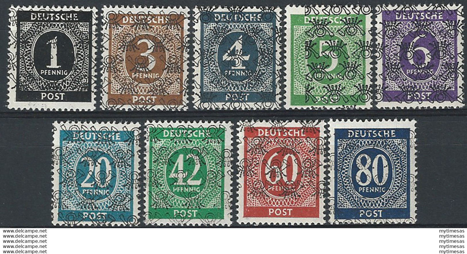 1948 Germania Bizona 9v. MNH Michel N. I/II-IX/II - Other & Unclassified