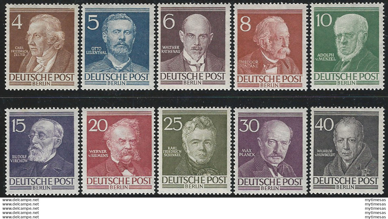 1952-53 Berlino 10v. MNH Unif N. 77/86 - Sonstige & Ohne Zuordnung