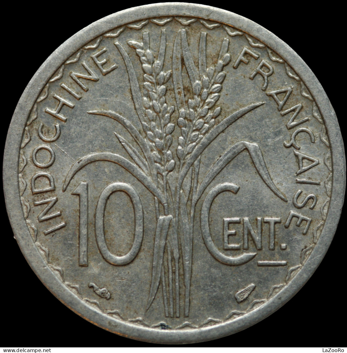 LaZooRo: French Indochina 10 Cents 1945 XF - French Indochina