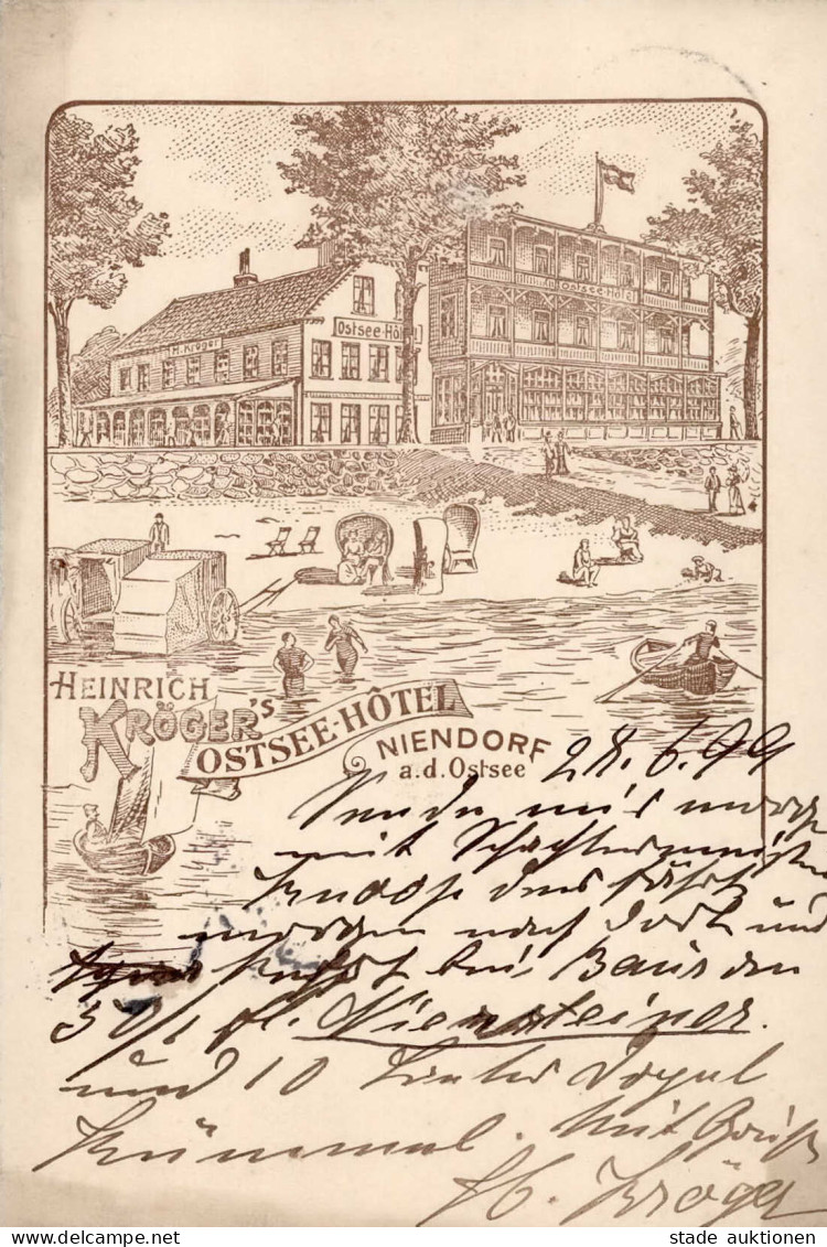 Niendorf (2408) Heinric Krögers Ostsee Hotel 1899 I-II (fleckig) - Other & Unclassified