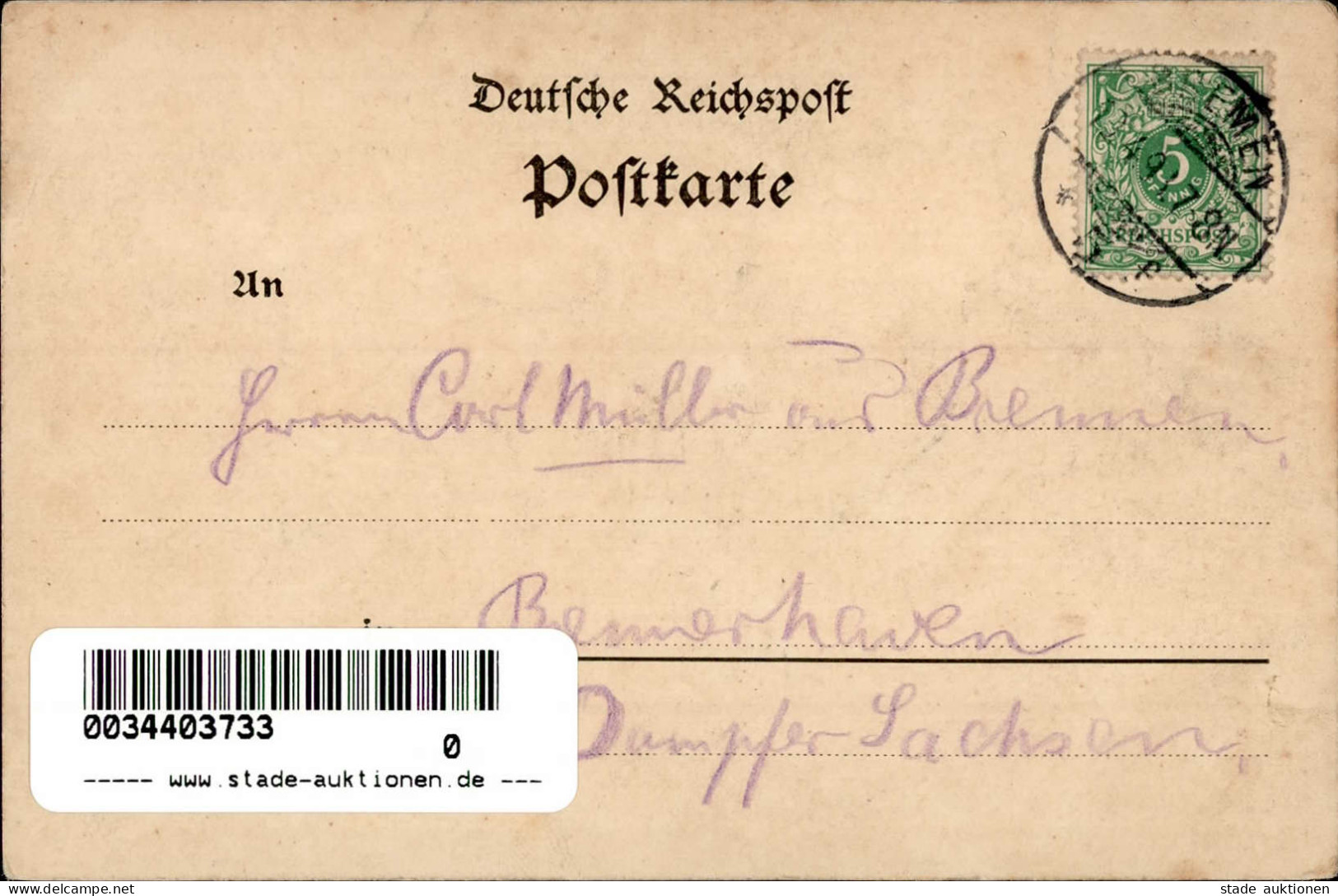 Bremen (2800) Handlung Holzkamp 1898 II (Stauchung) - Other & Unclassified