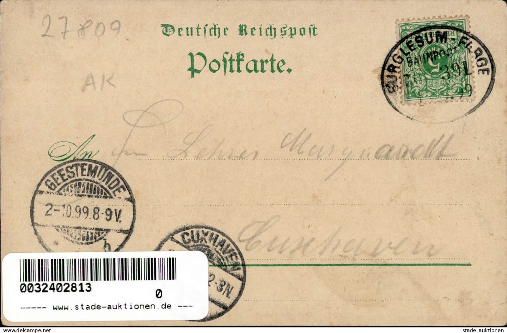 Lemwerder (2874) Gasthaus Zum Fährhaus F. Schiphorst 1899 I-II (fleckig, Stauchungen) - Autres & Non Classés