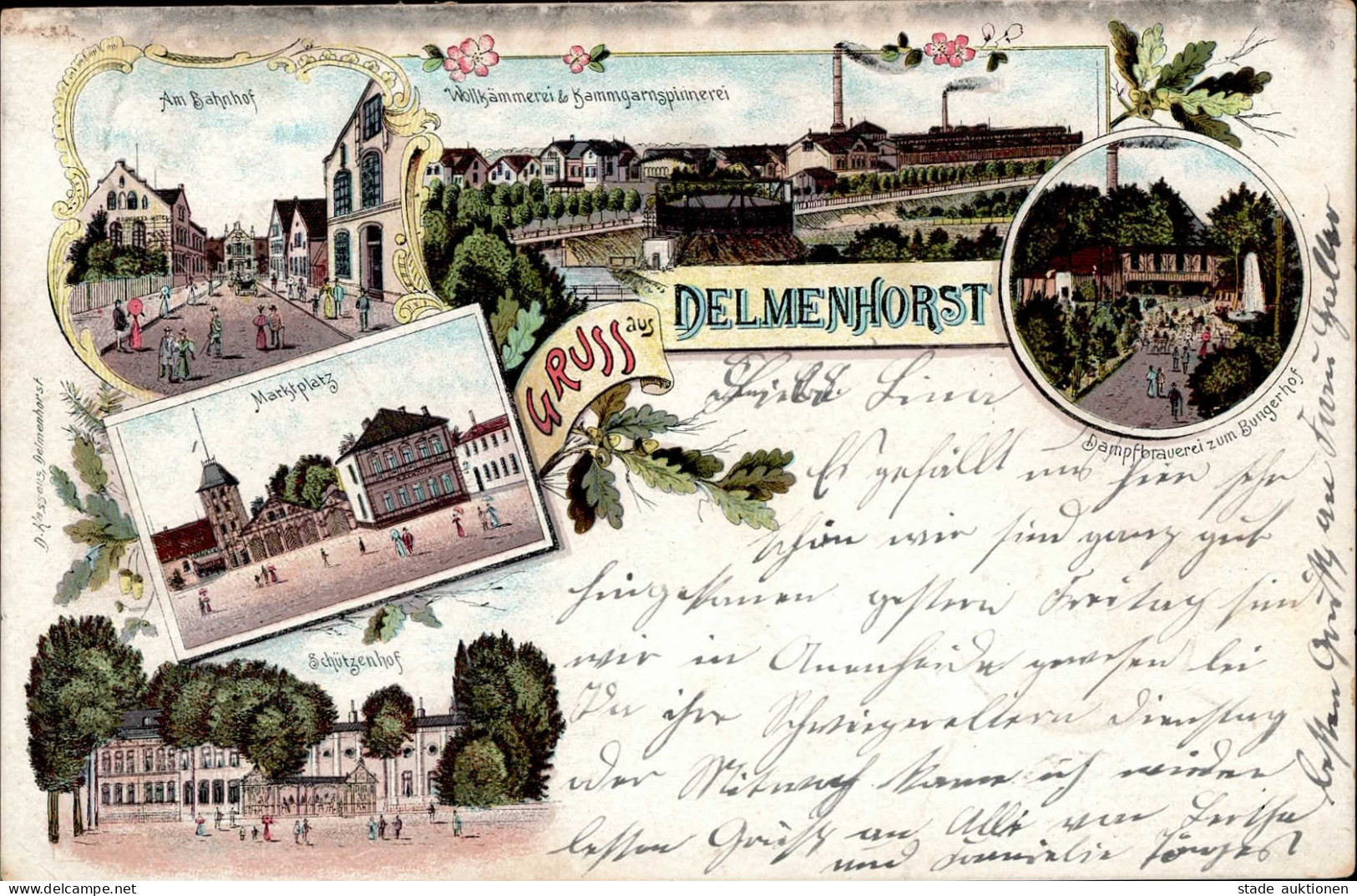 Delmenhorst (2870) Bahnhof Brauerei Gasthaus Zum Schützenhof 1900 I- - Autres & Non Classés