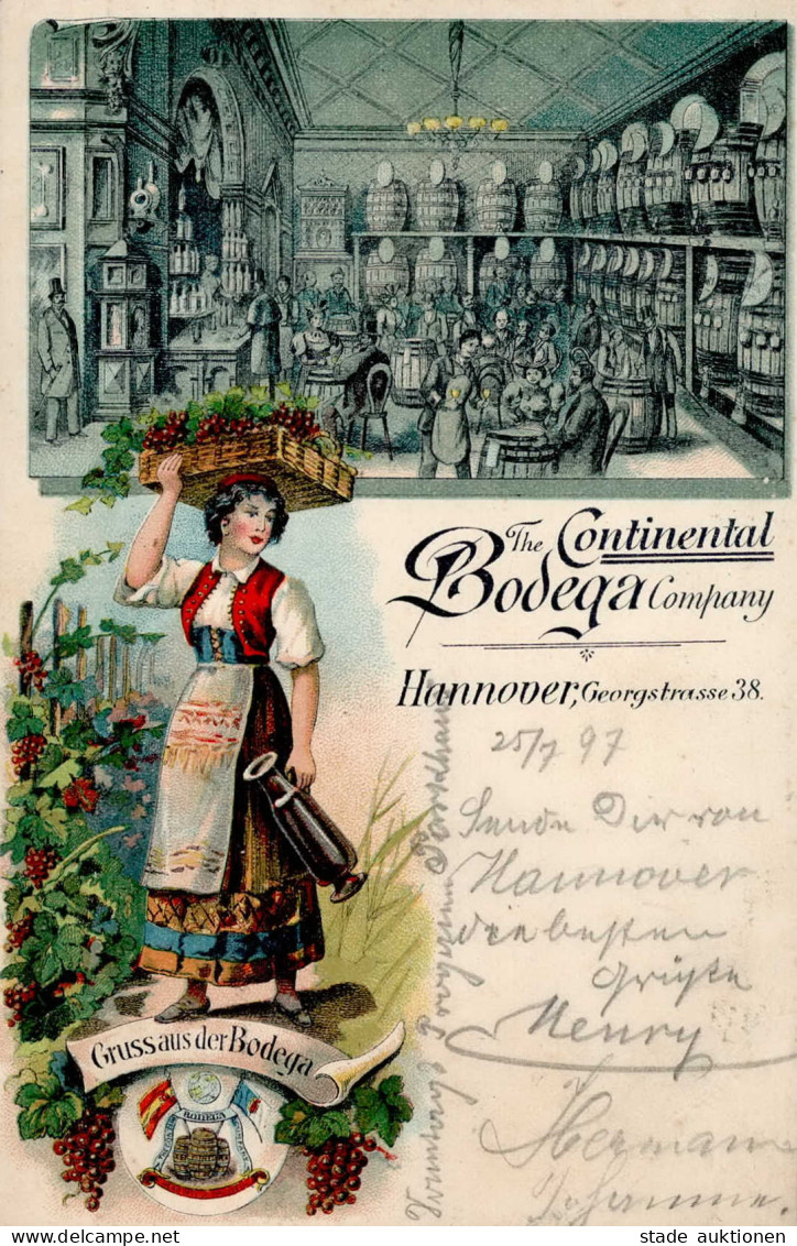 Hannover (3000) Werbe-Karte Continental Bodega Company Georgstrasse Tracht 1897 I-II - Sonstige & Ohne Zuordnung