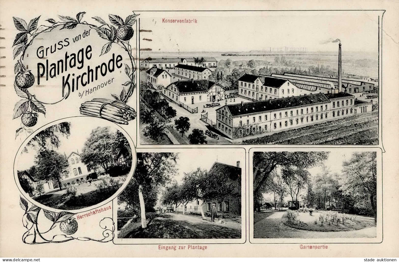 Kirchrode (3000) Konservenfabrik Herrschaftshaus Plantage 1918 I-II (Eckstauchung) - Sonstige & Ohne Zuordnung