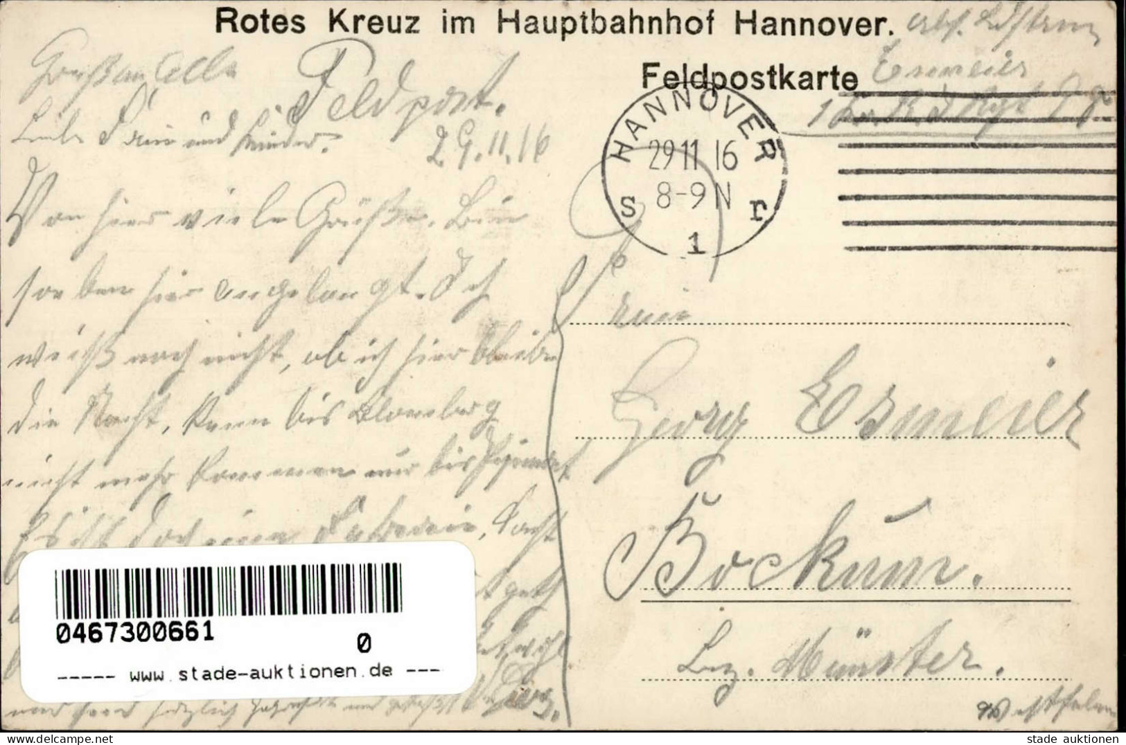 Hannover (3000) Listerplatz 1916 I-II - Other & Unclassified