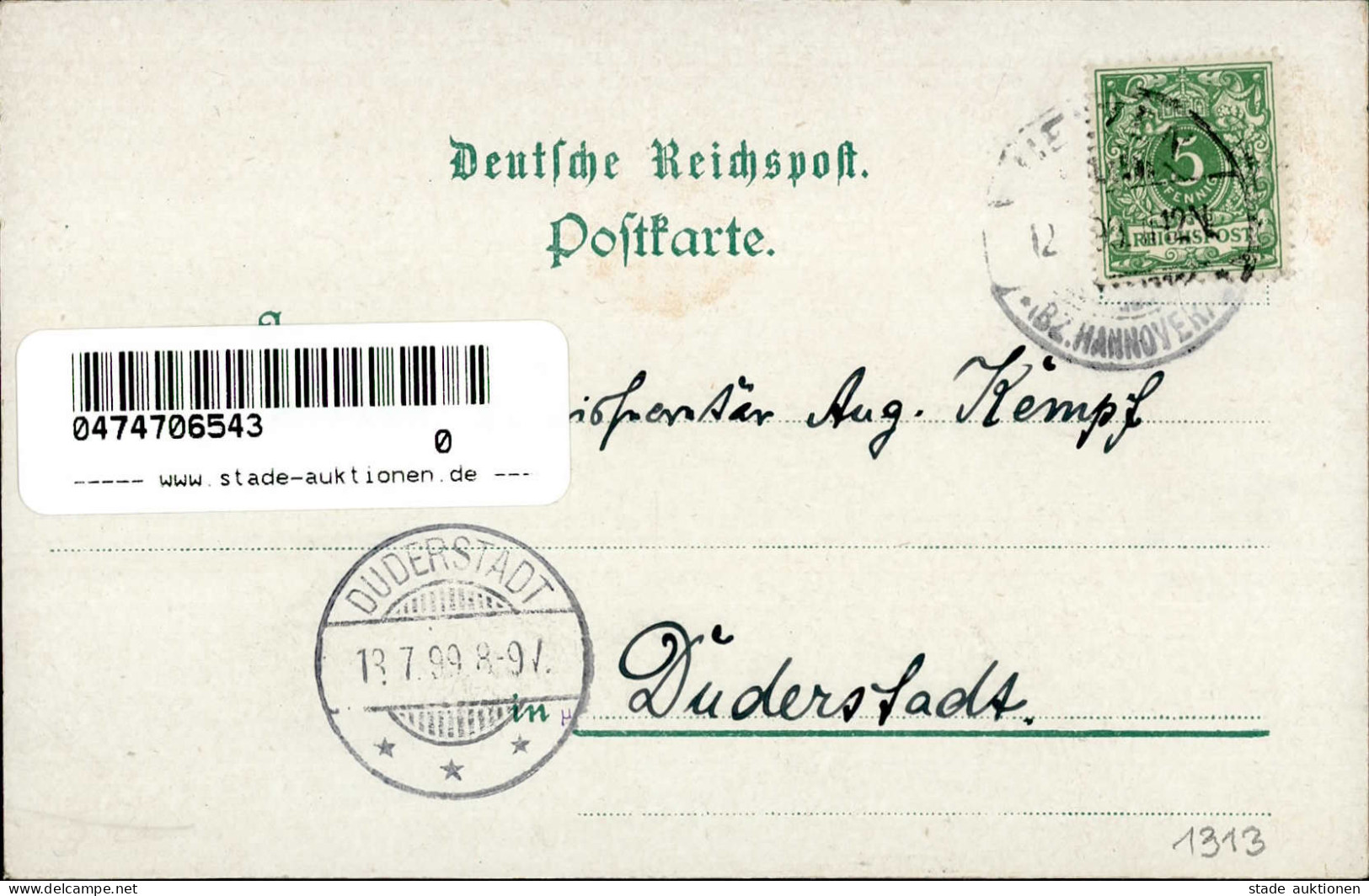 Uelzen (3110) Schützenhaus Gasthaus Steinfeld Brauerei 1899 I - Other & Unclassified