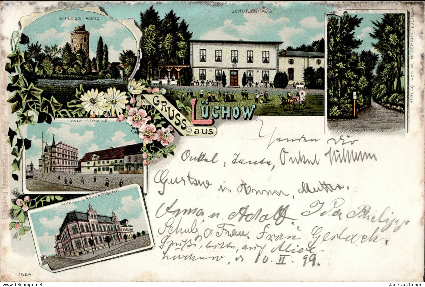 Lüchow (3130) Lange Strasse Schützenhaus 1899 II (kleine Stauchung) - Luechow