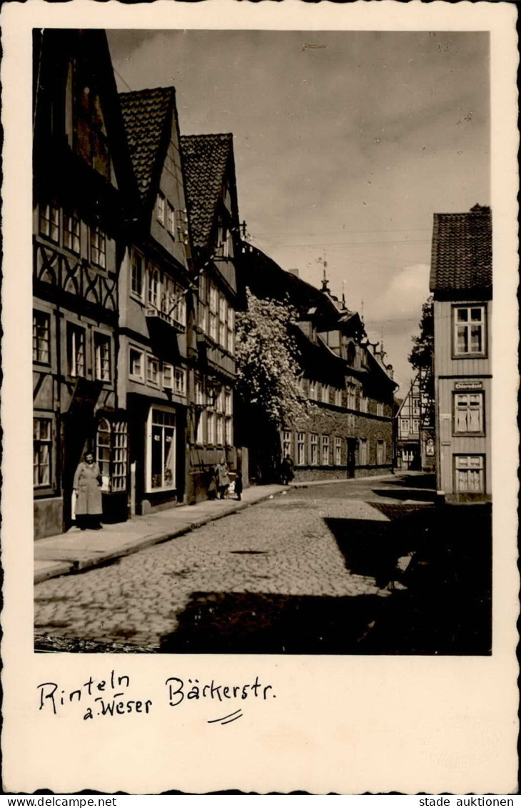 Rinteln (3260) Bäckerstrasse Foto-Ak I- - Other & Unclassified