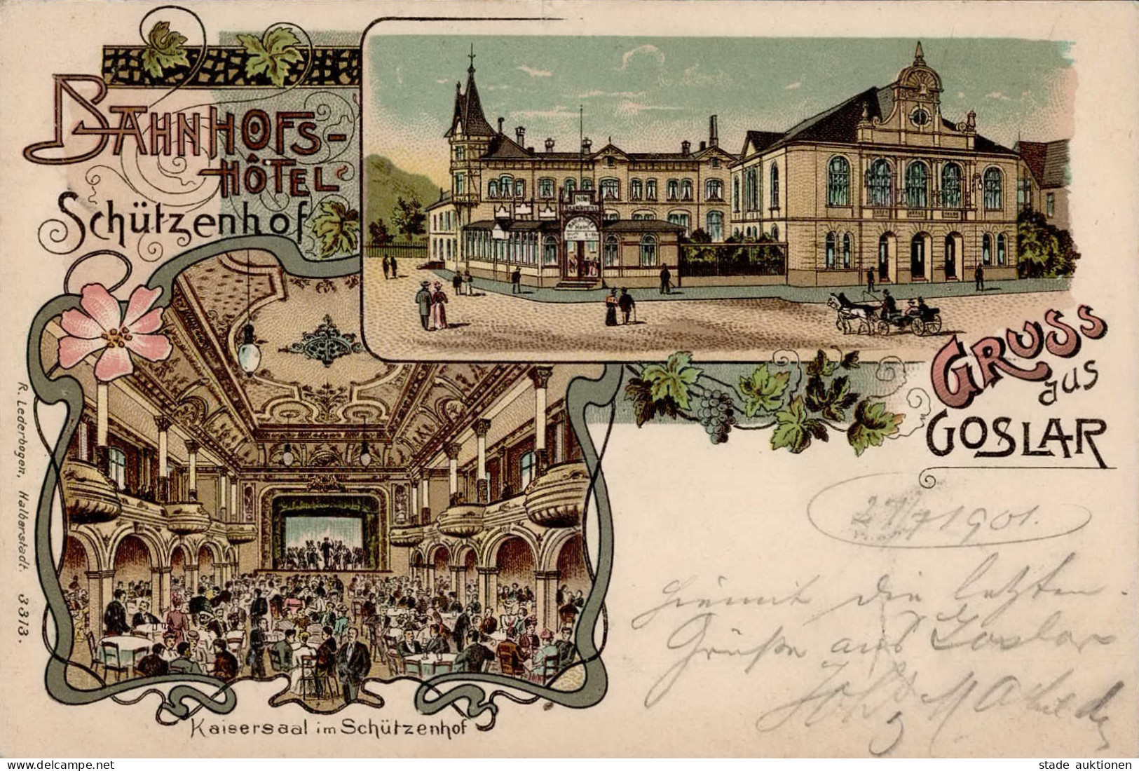 Goslar (3380) Bahnhofs-Hotel Gasthaus Zum Schützenhof 1901 I- - Goslar