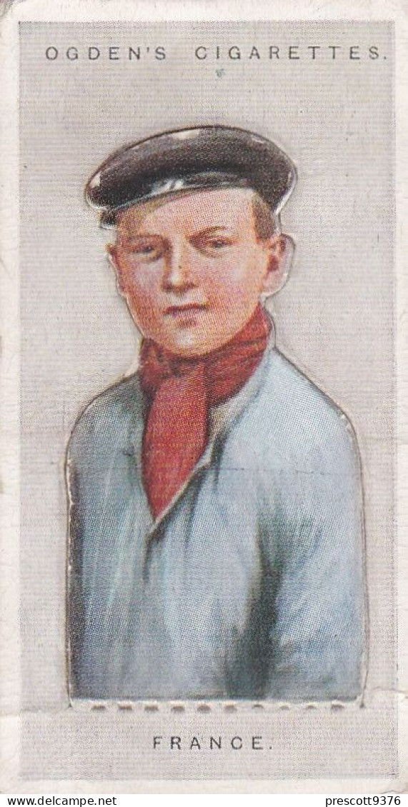 16 France - Children Of All Nations 1924  - Ogdens  Cigarette Card - Original, Antique, Push Out - Ogden's