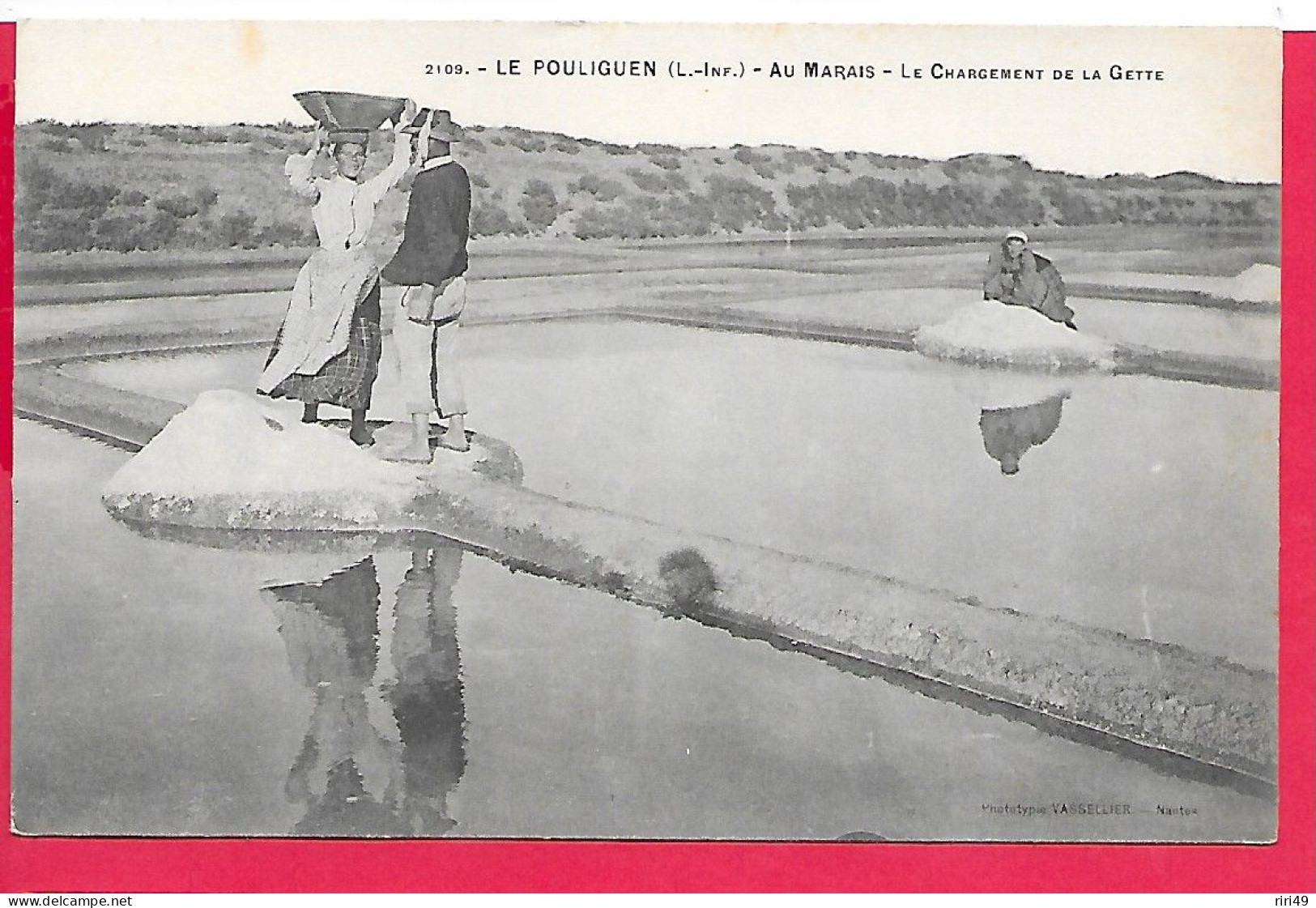 Cpa 44 Le Pouliguen, Au Marais, Le Chargement De La Gette, Animée,  Dos écrit Et Divisé, VOIR SCANNE - Le Pouliguen