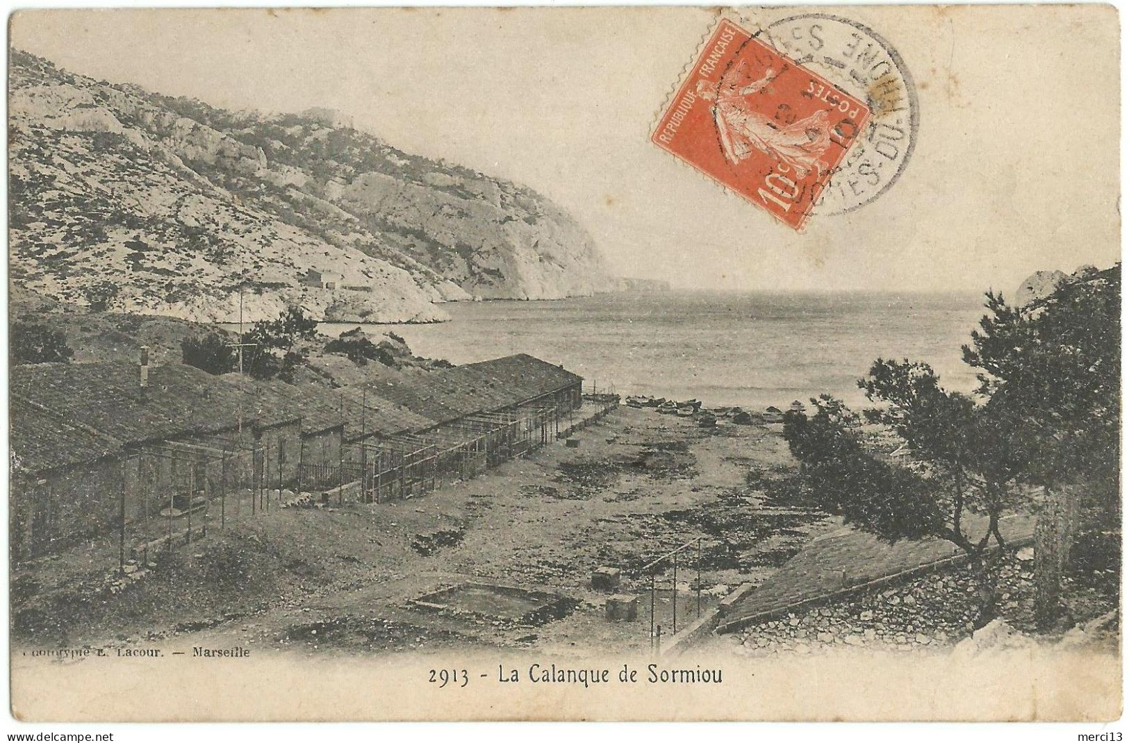 La Calanque De SORMIOU (Cabanes) (13). Editeur Lacour, N° 2913. - Südbezirke, Mazargues, Bonneveine, Pointe Rouge, Calanque-Felsen