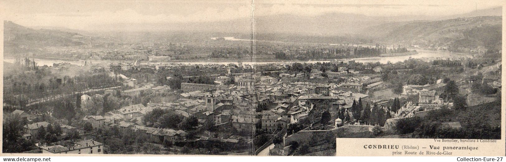 (25/04/24) 69-CPA CONDRIEU - CARTE DOUBLE PANORAMIQUE - Condrieu