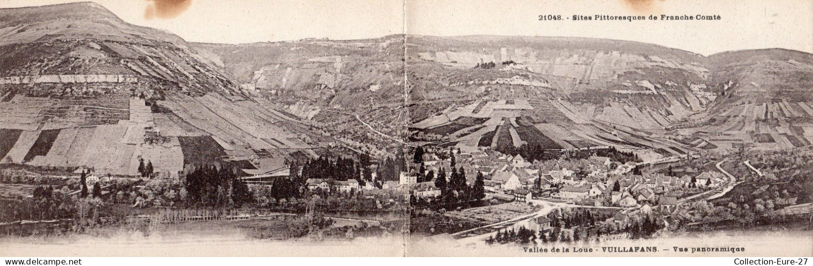 (25/04/24) 25-CPA VUILLAFANS - CARTE DOUBLE PANORAMIQUE - VALLEE DE LA LOUE - Autres & Non Classés