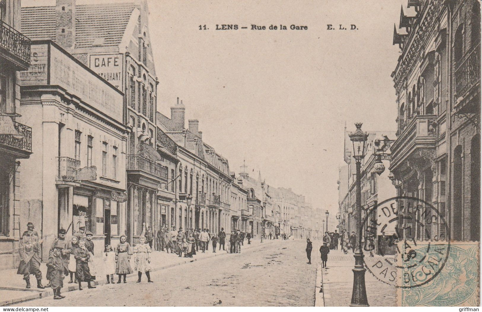 LENS RUE DE LA GARE 1906 TBE - Lens