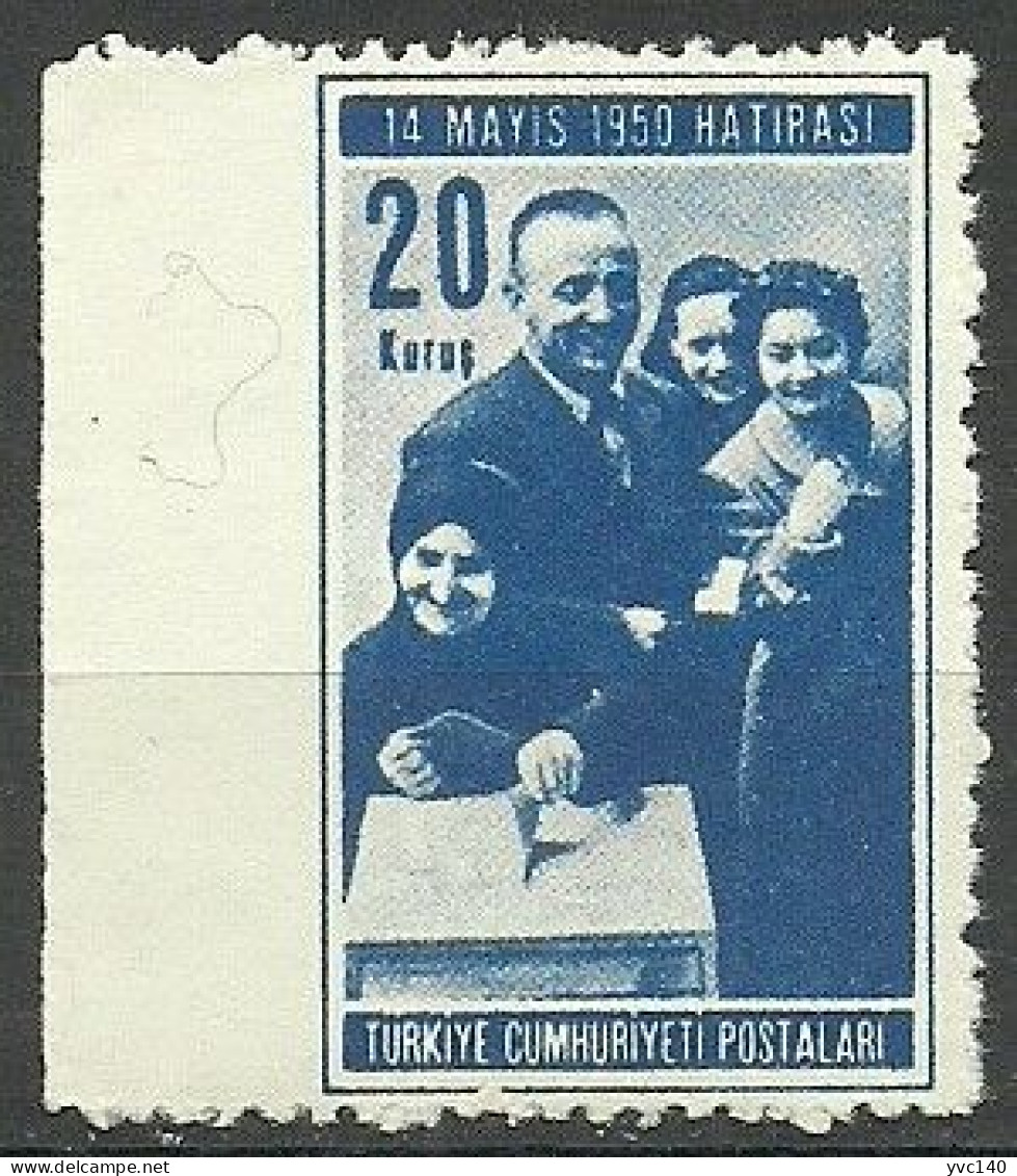 Turkey; 1950 General Elections 20 K. ERROR "Imperf. Edge" - Neufs