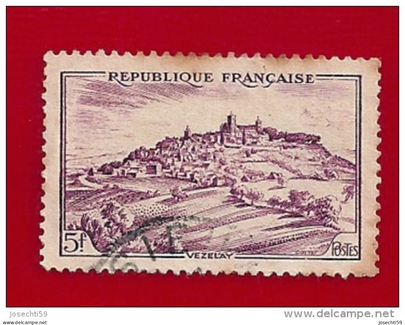 N° 759 Vezelay Monuments Et Sites   5 Frs 1946 Timbre France Oblitéré - Used Stamps