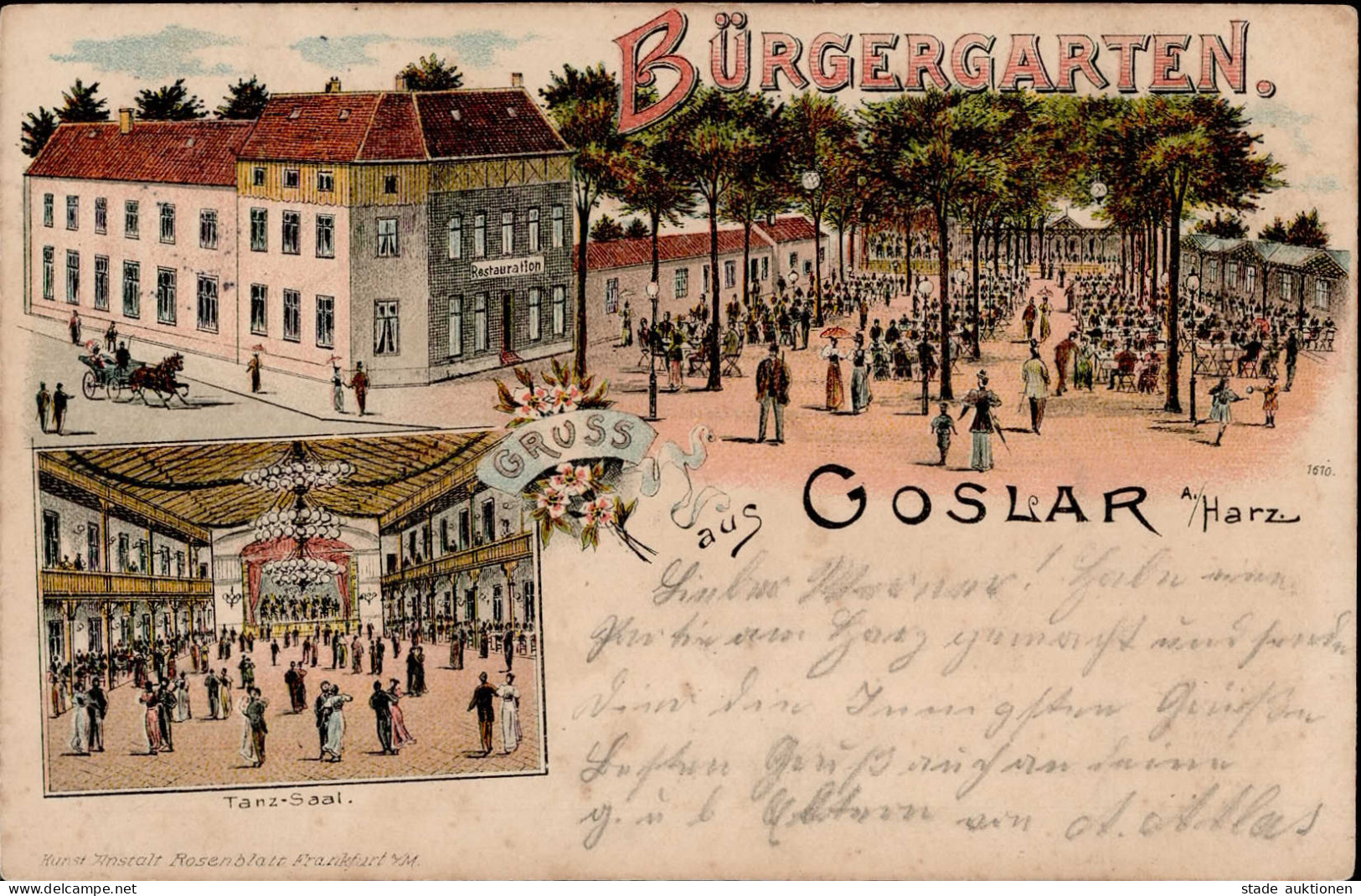 Goslar (3380) Gasthaus Zum Bürgergarten 1907 II (Stauchung) - Goslar