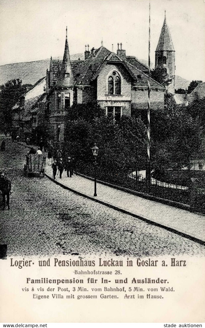 Goslar (3380) Pension Luckau Bahnhofstrasse 1908 I - Goslar