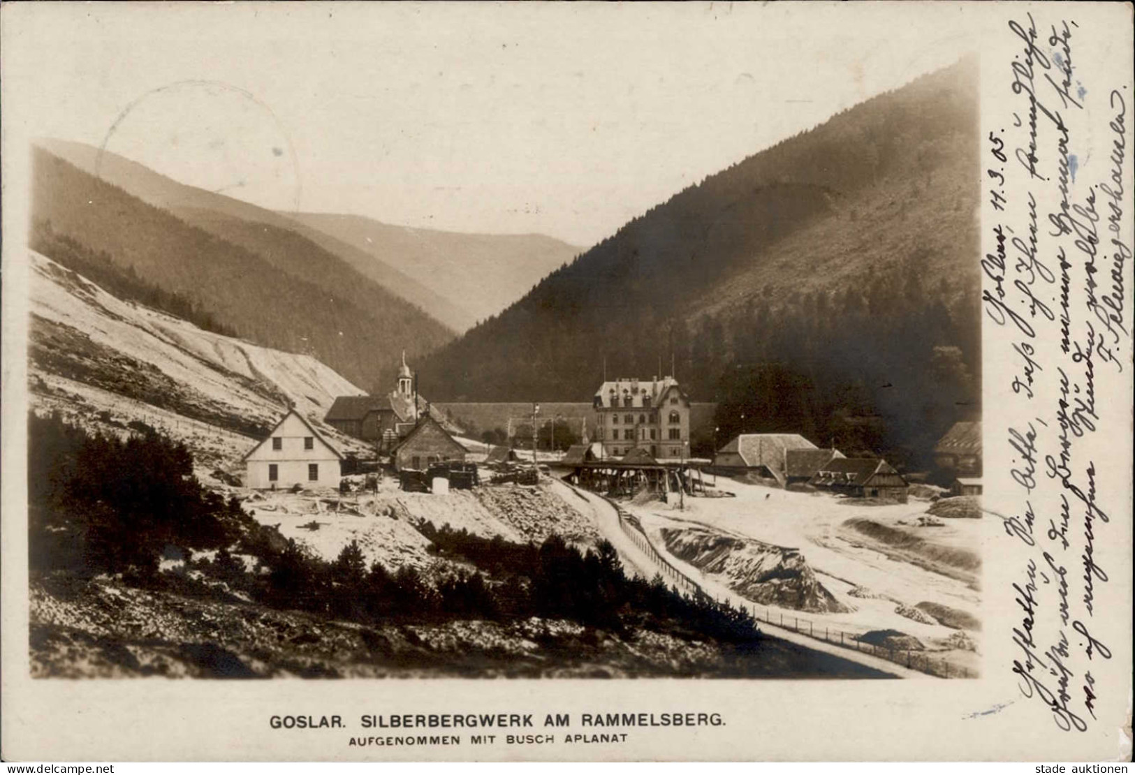 Goslar (3380) Winter-Karte Zeche Rammelsberg 1905 II (kleine Stauchung) - Goslar