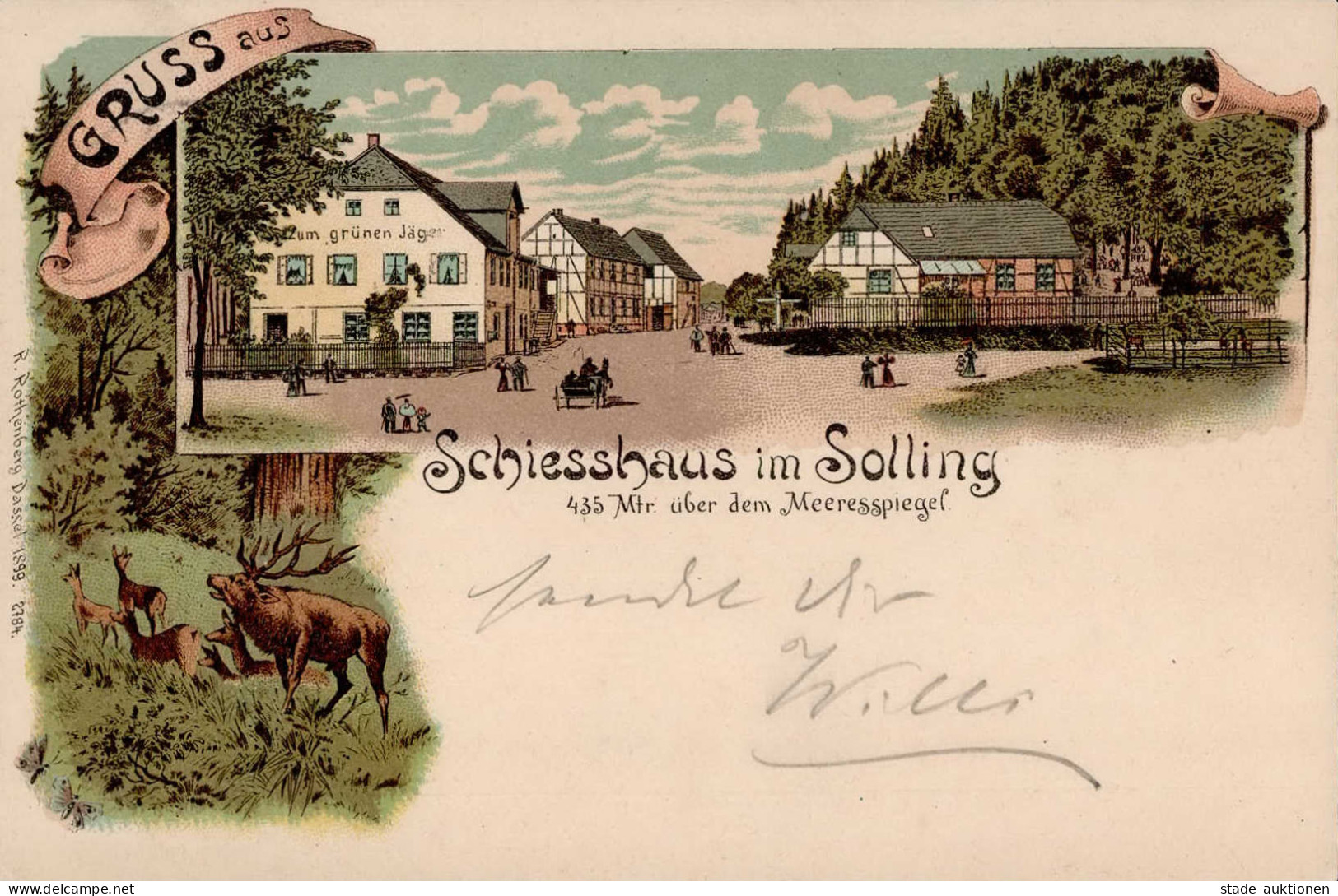 Neuhaus Solling (3450) Schiesshaus Gasthaus Zum Grünen Jäger 1899 I- - Other & Unclassified