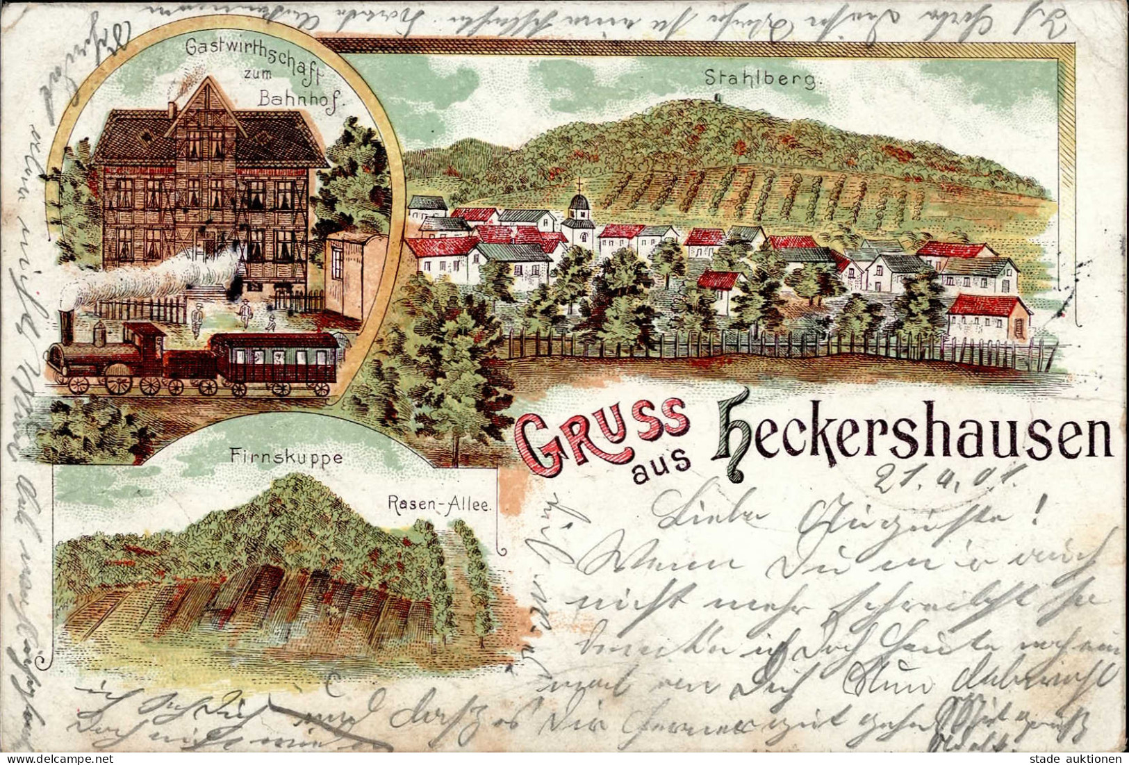 Heckershausen (3501) Gasthaus Zum Bahnhof II (Stauchung) - Kassel