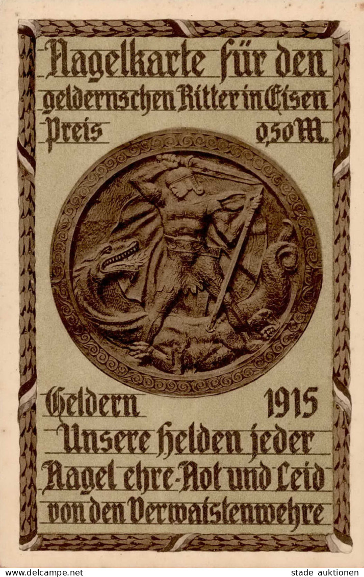 Geldern (4170) Nagelkarte Für Den Geldernschen Ritter In Eisen 1915 I - Geldern