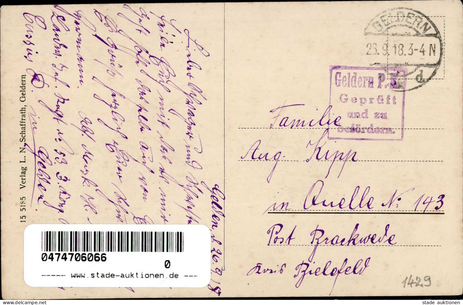 Geldern (4170) Schützenhaus 1918 II (kleine Stauchung) - Geldern