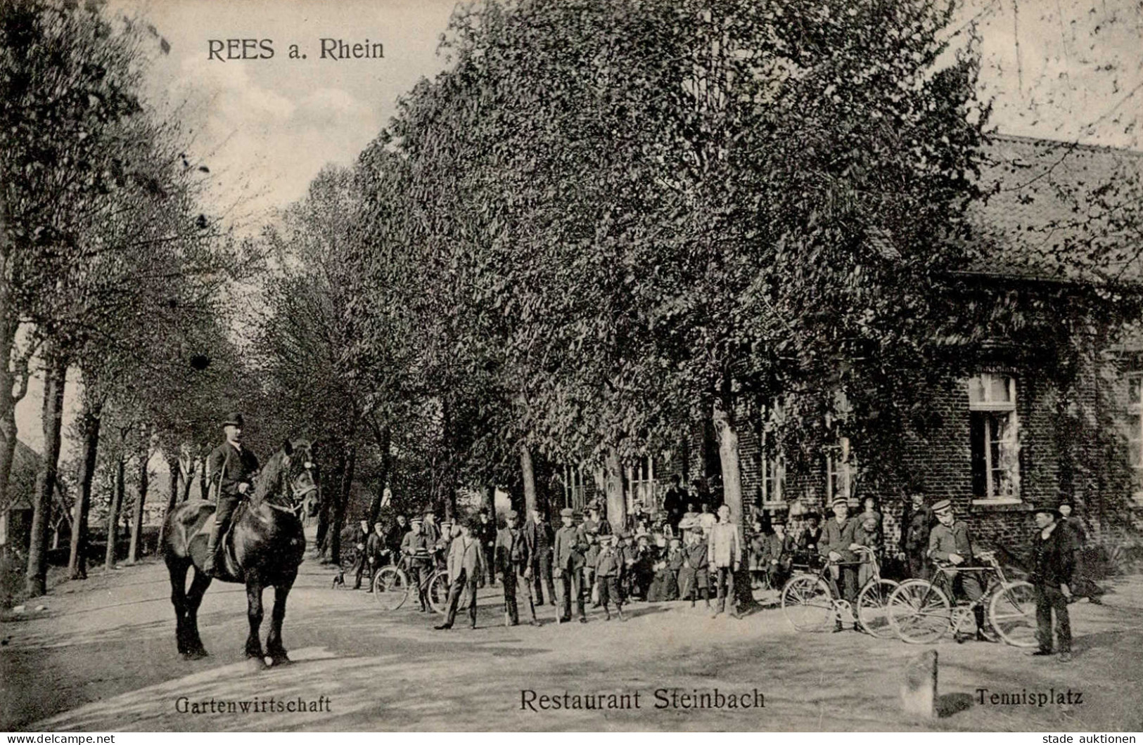 Rees (4242) Gasthaus Steinbach Fahrrad 1915 I-II (fleckig) Cycles - Other & Unclassified