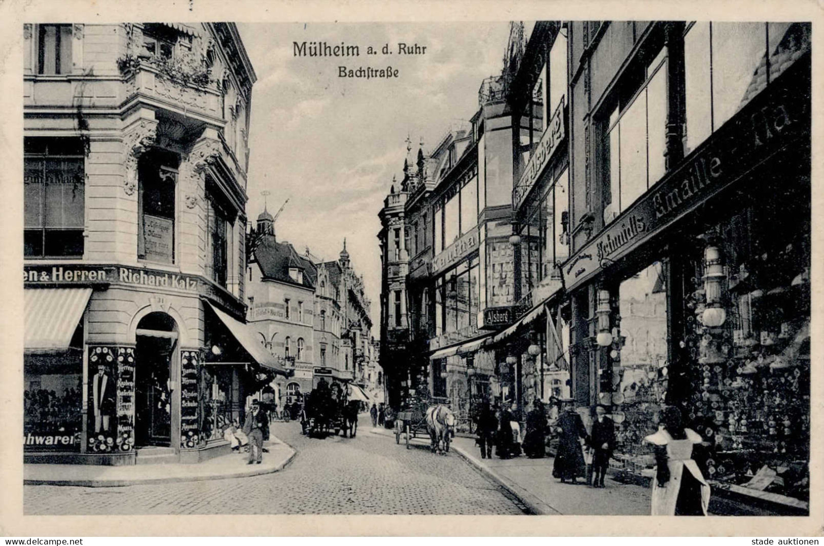 Mülheim An Der Ruhr (4330) Schuhwarenhandlung Katz Bachstrasse Emaillehandlung Schmidt I- (Marke Teilweise Entfernt) - Mülheim A. D. Ruhr