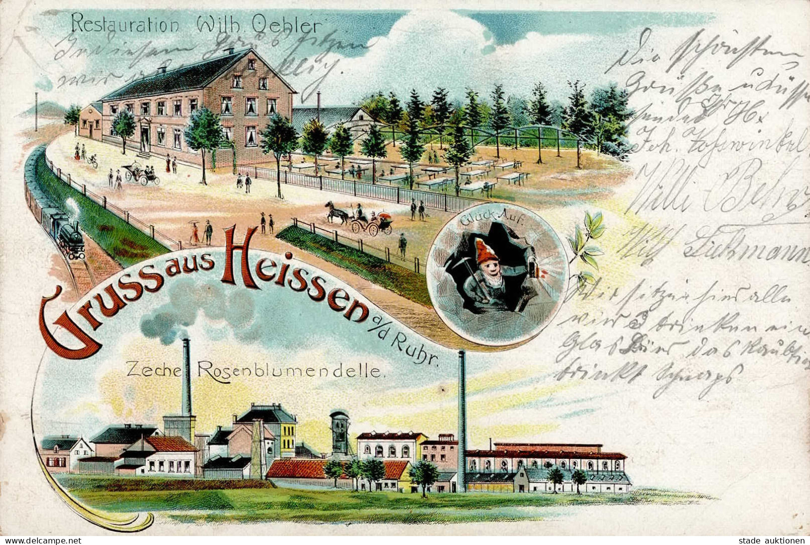 Mülheim An Der Ruhr (4330) Gasthaus Oehler Zeche Rosenblumendelle Zwerg 1910 II (Stauchung, Abschürfungen) Lutin - Muelheim A. D. Ruhr