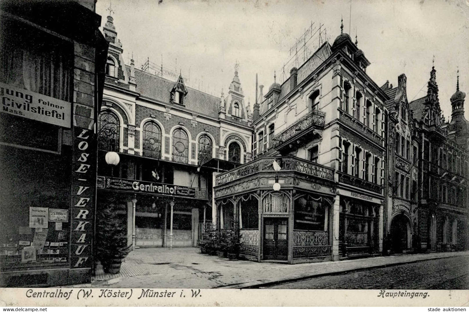 Münster (4400)  Gasthaus Centralhof 1906 II (kleine Stauchung) - Muenster