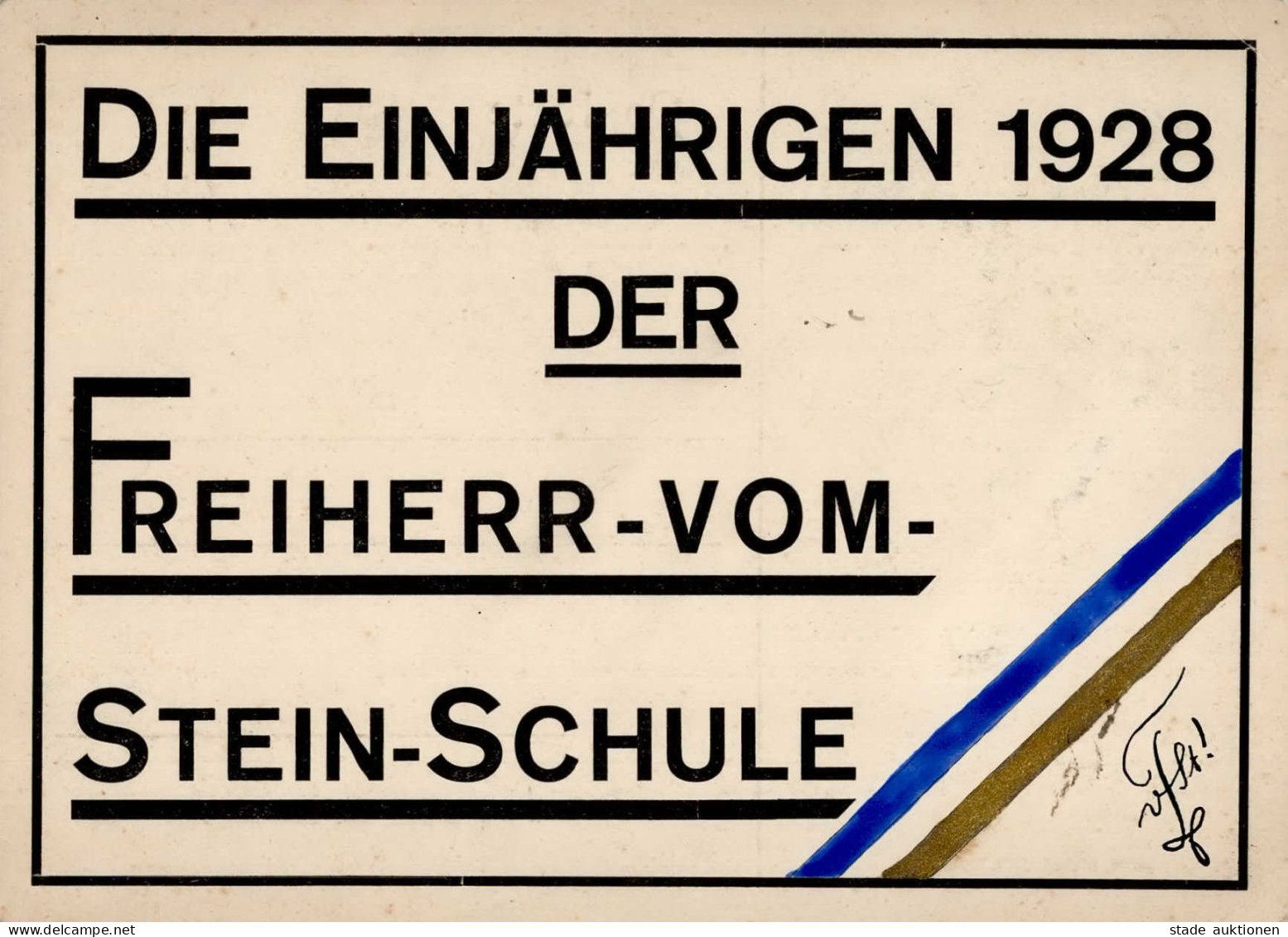 Münster (4400) Die Einjährigen 1928 Der Freiherr-vom-Stein-Schule Studentika II (klein Stauchung) - Münster